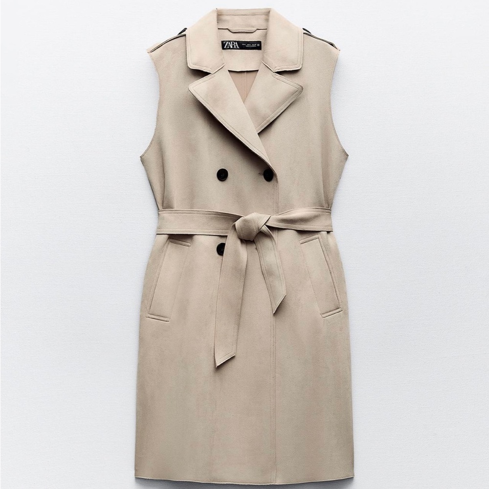 Zara faux suede long vest